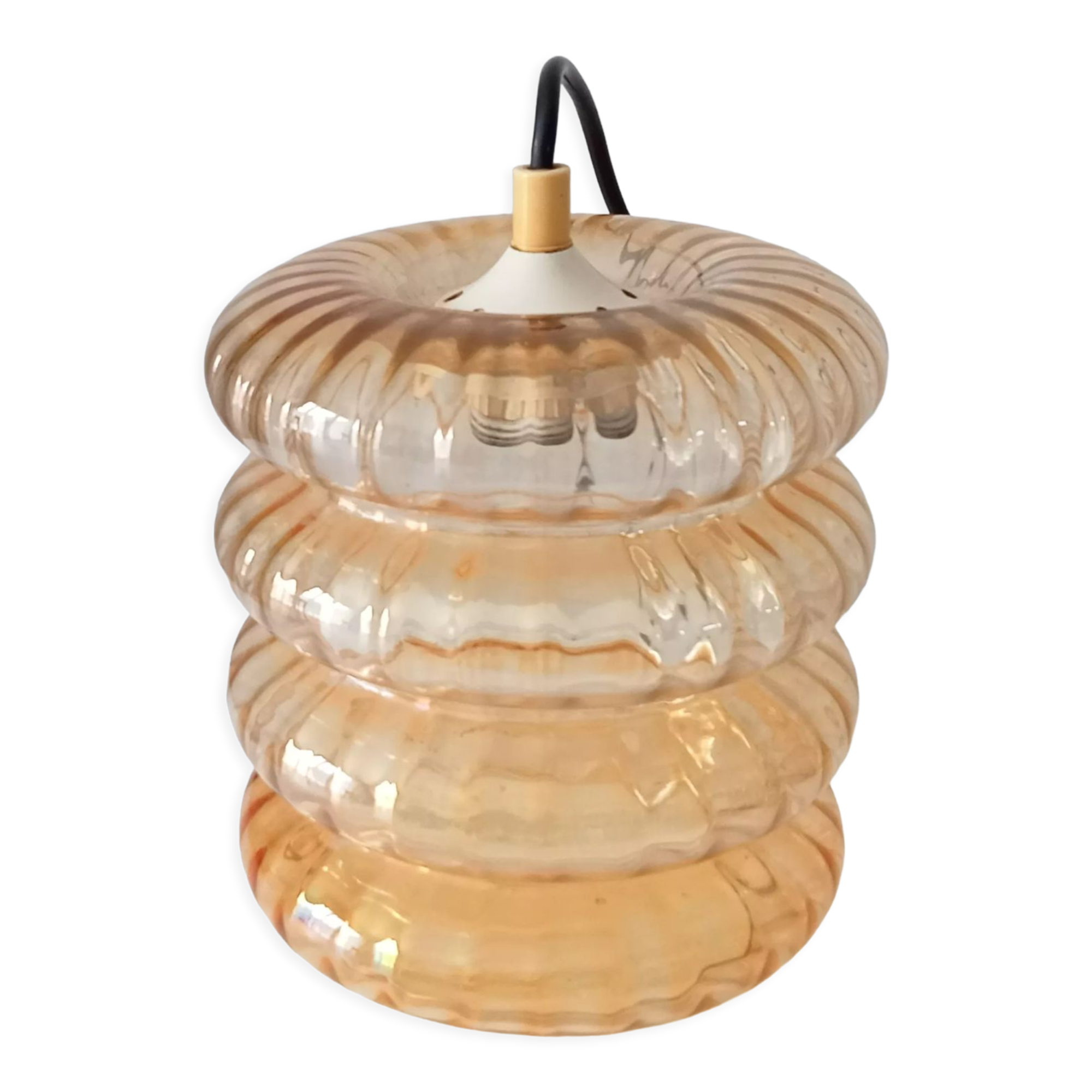 Vintage pendant lamp molded glass 60/70s