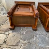 Pair of solid cherry bedside tables empire style