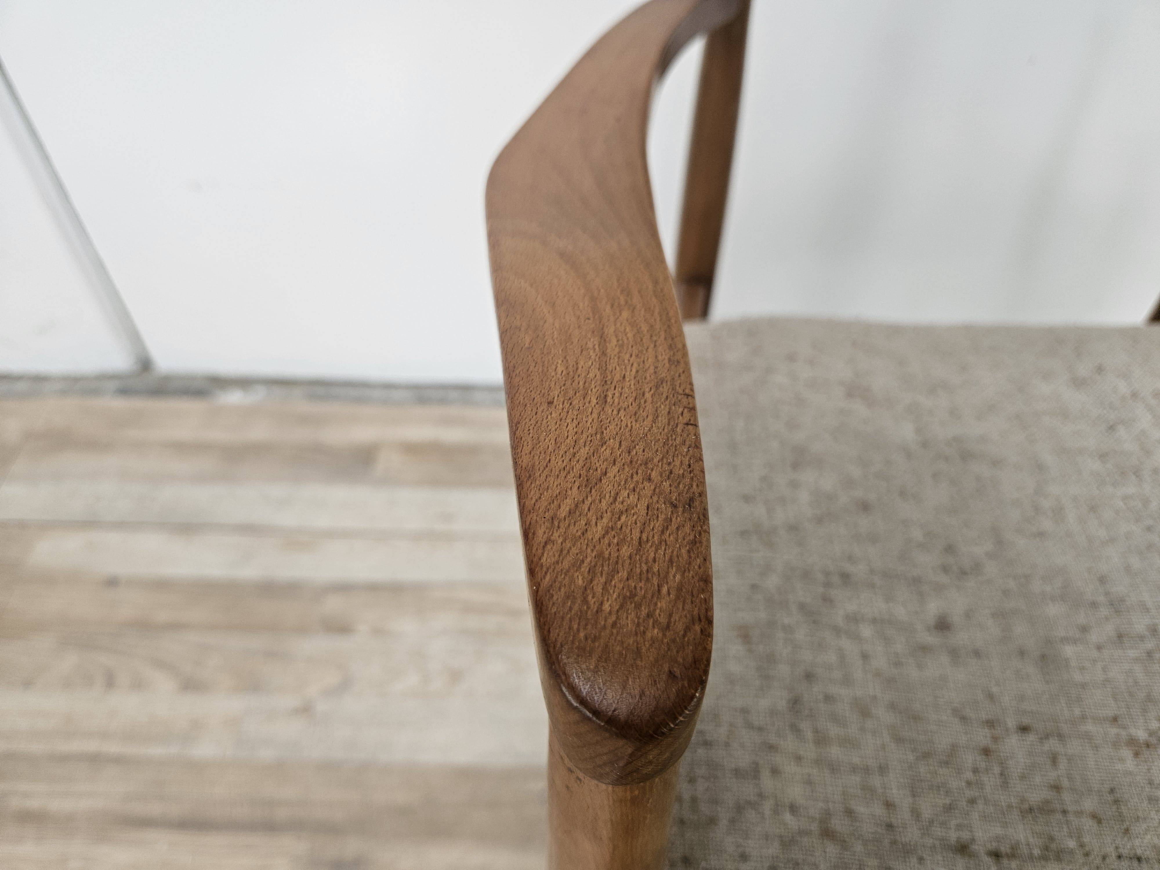 Swedish armchair in wood and fabric