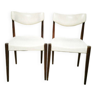 Paire de chaises vintage teck et skaï