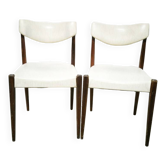 Paire de chaises vintage teck et skaï