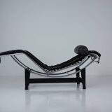 Black Fur LC4 Chaise Longue by Le Corbusier & Pierre Jeanneret for Cassina