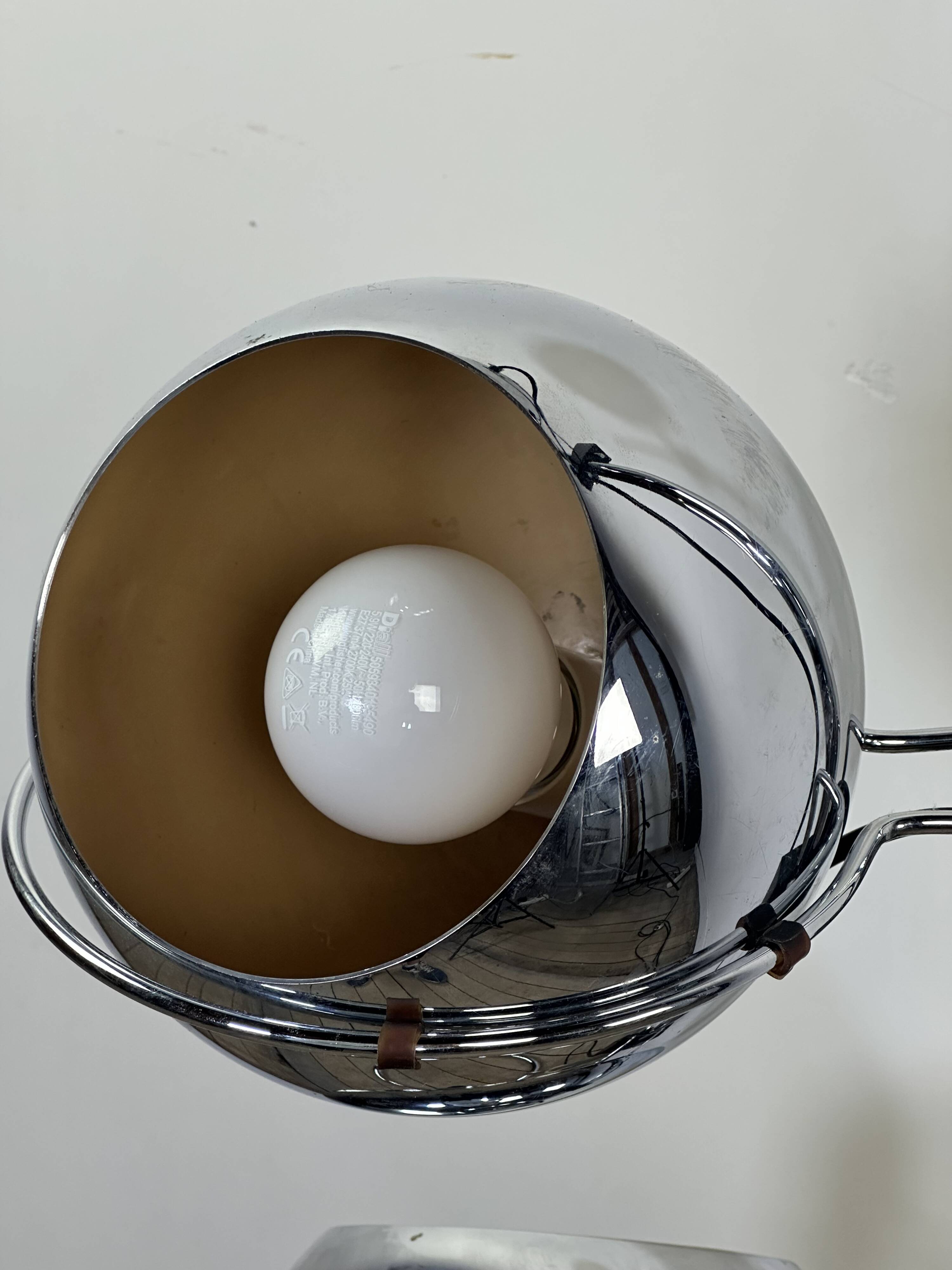 Lampadaire Vintage Space Age "Eyeball" 3 Globes Chromés 1970'S