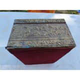 Antique repoussé brass box