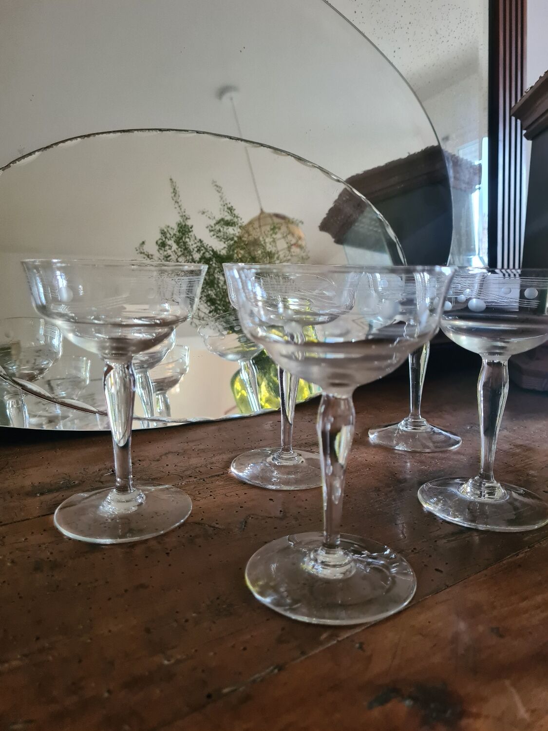 Crystal champagne glasses 30s