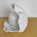 Vintage opaline globe shell lamp