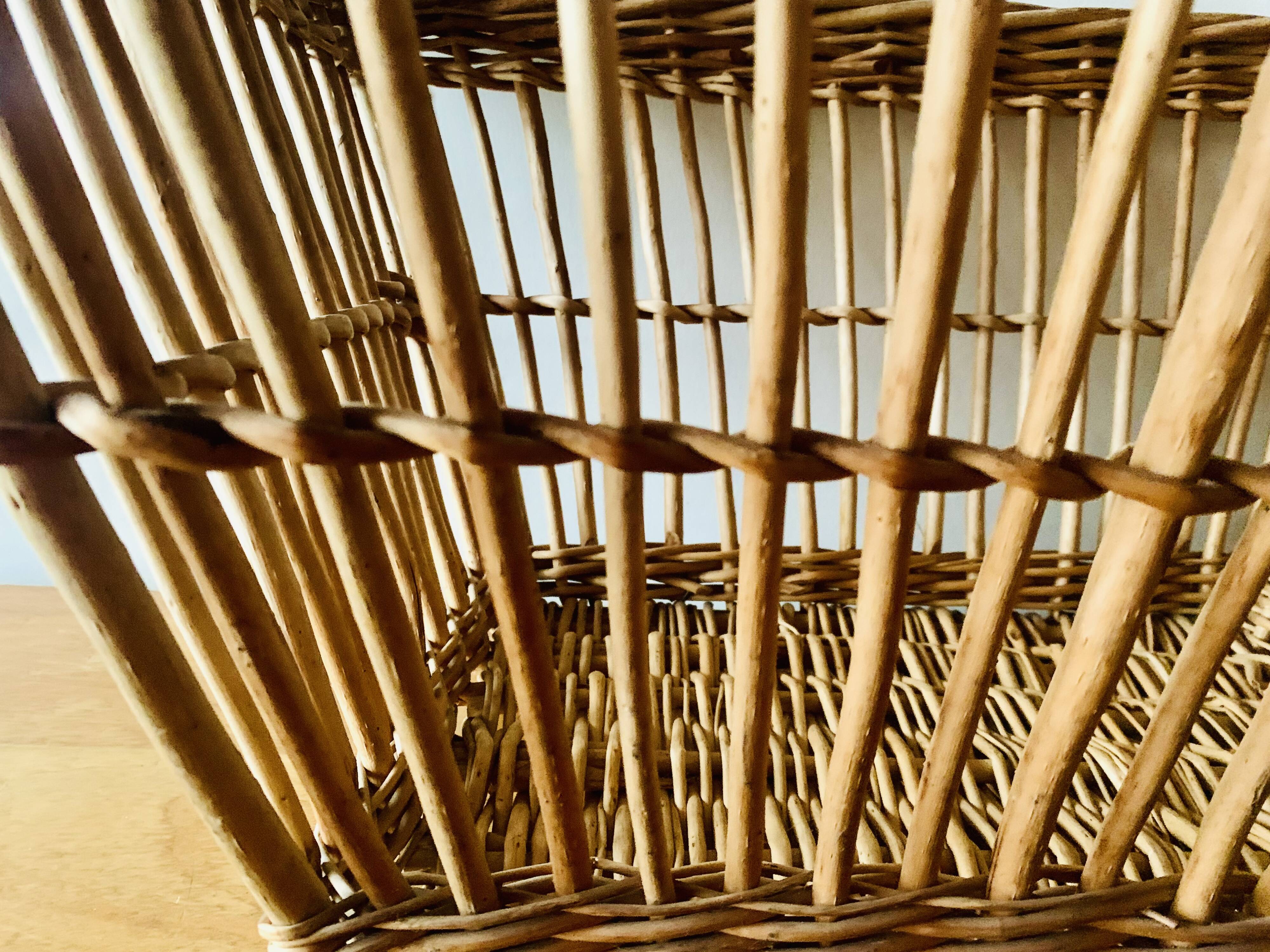 Large vintage wicker basket
