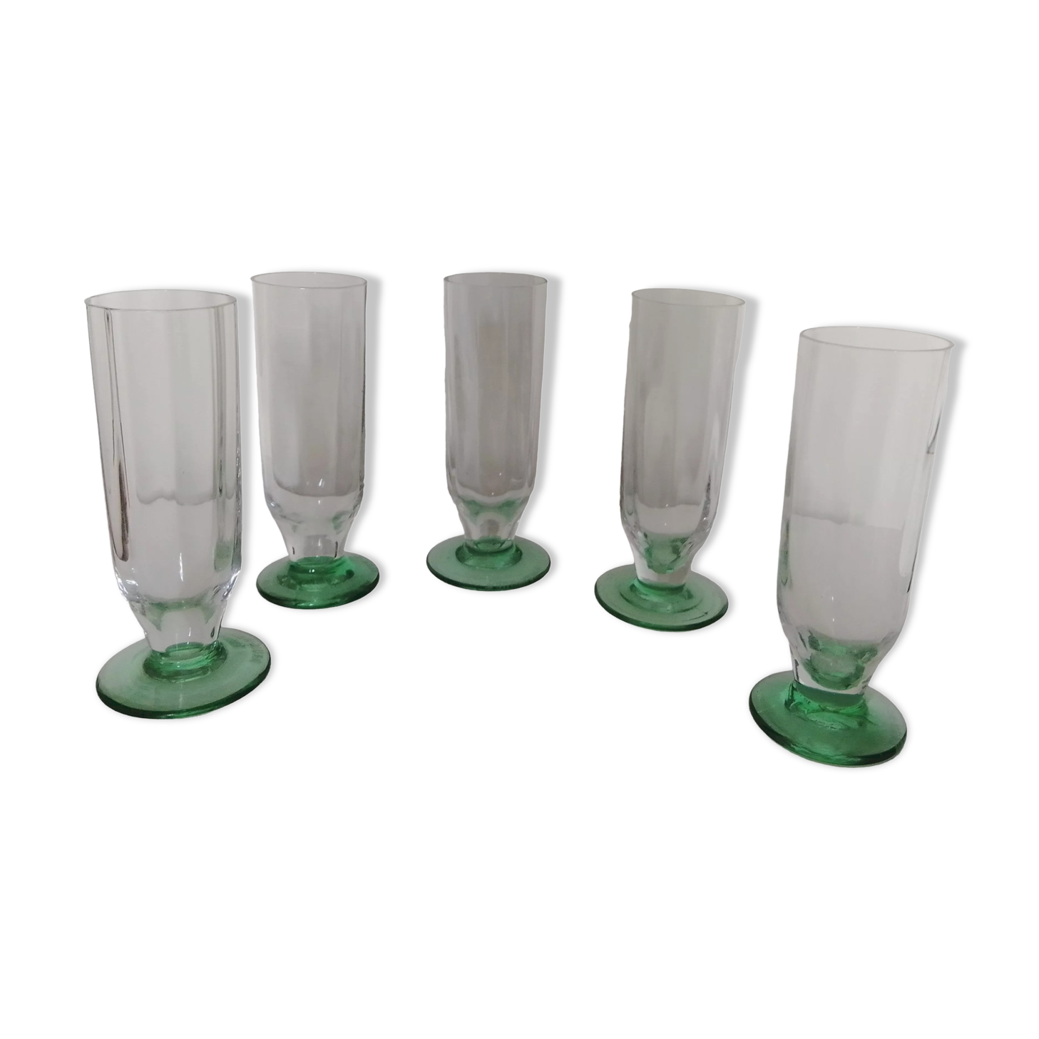 Set of 5 Daum champagne flutes