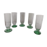 Set of 5 Daum champagne flutes