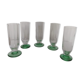 Set of 5 Daum champagne flutes