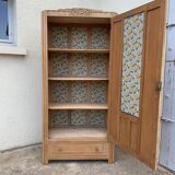 Parisian wardrobe art deco wood brut