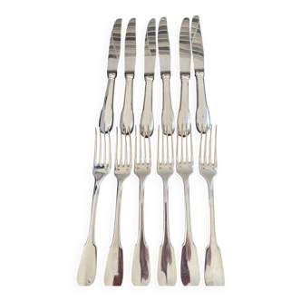 Set of Cristofle Cluny cutlery