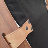 1970s, Danish armchair by Komfort, furniture leather, canvas, bent wood.