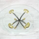 Coffee Table in Brass and Iron by Manfred Bredohl, Germany, 1980s