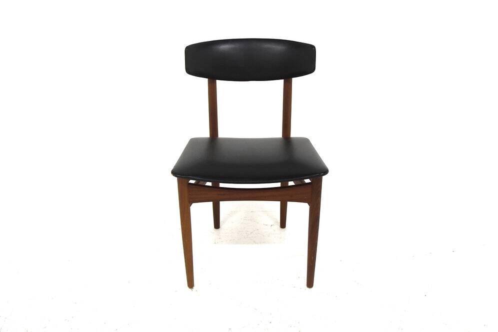 Chaise scandinave en teck en skaï, Danemark, 1960