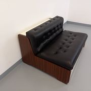 Vintage sofa bed bench with integrated lighting, Italian design Beka Tortuga, in skai, fiber