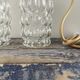 Set of two vintage electric chiseled glass walking lamps