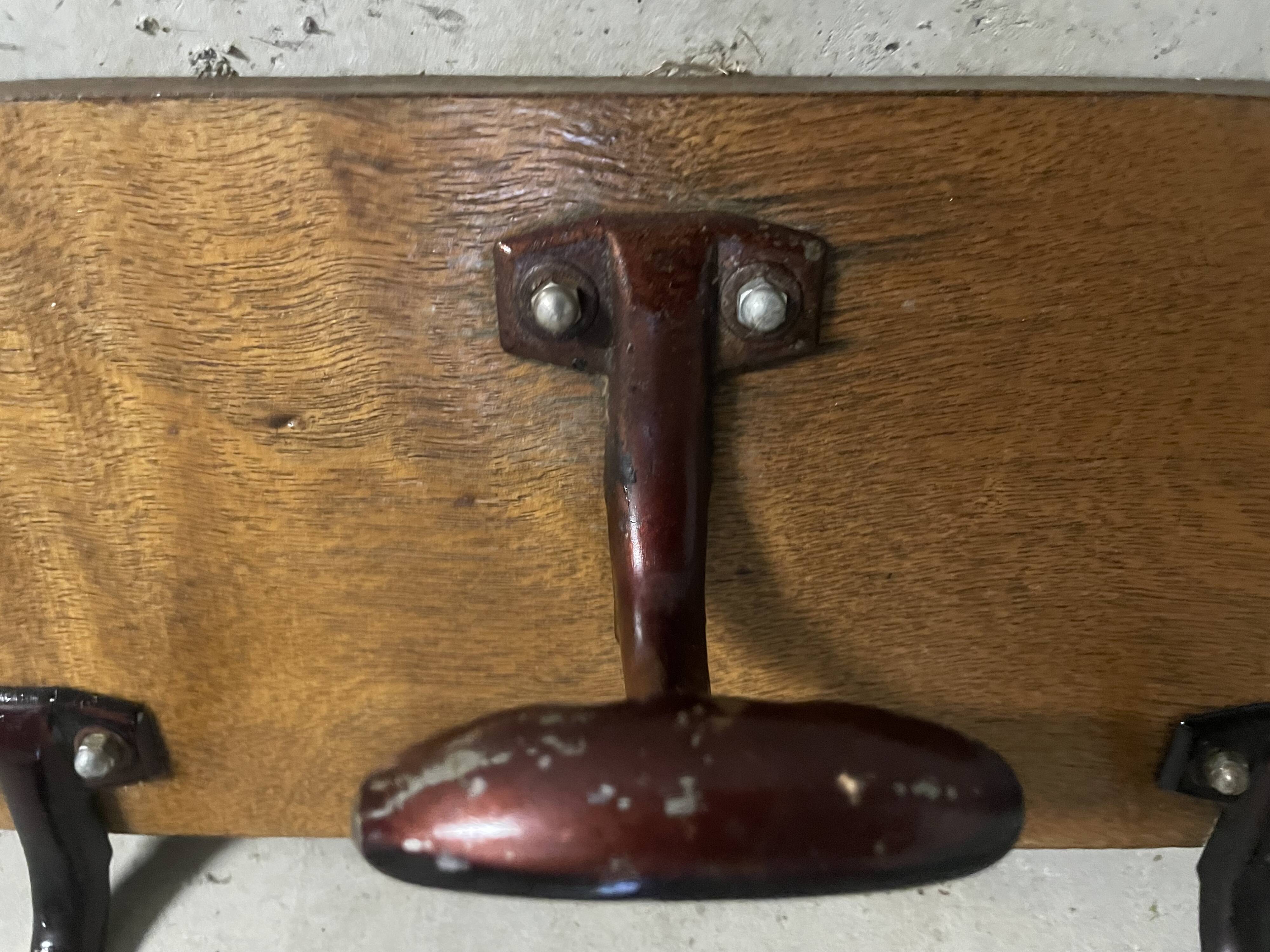 1960s wall-mounted coat rack