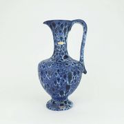 Large vintage kreutz-keramik 1960s 70s vase jug model 228 fat lava drip glaze intense blue