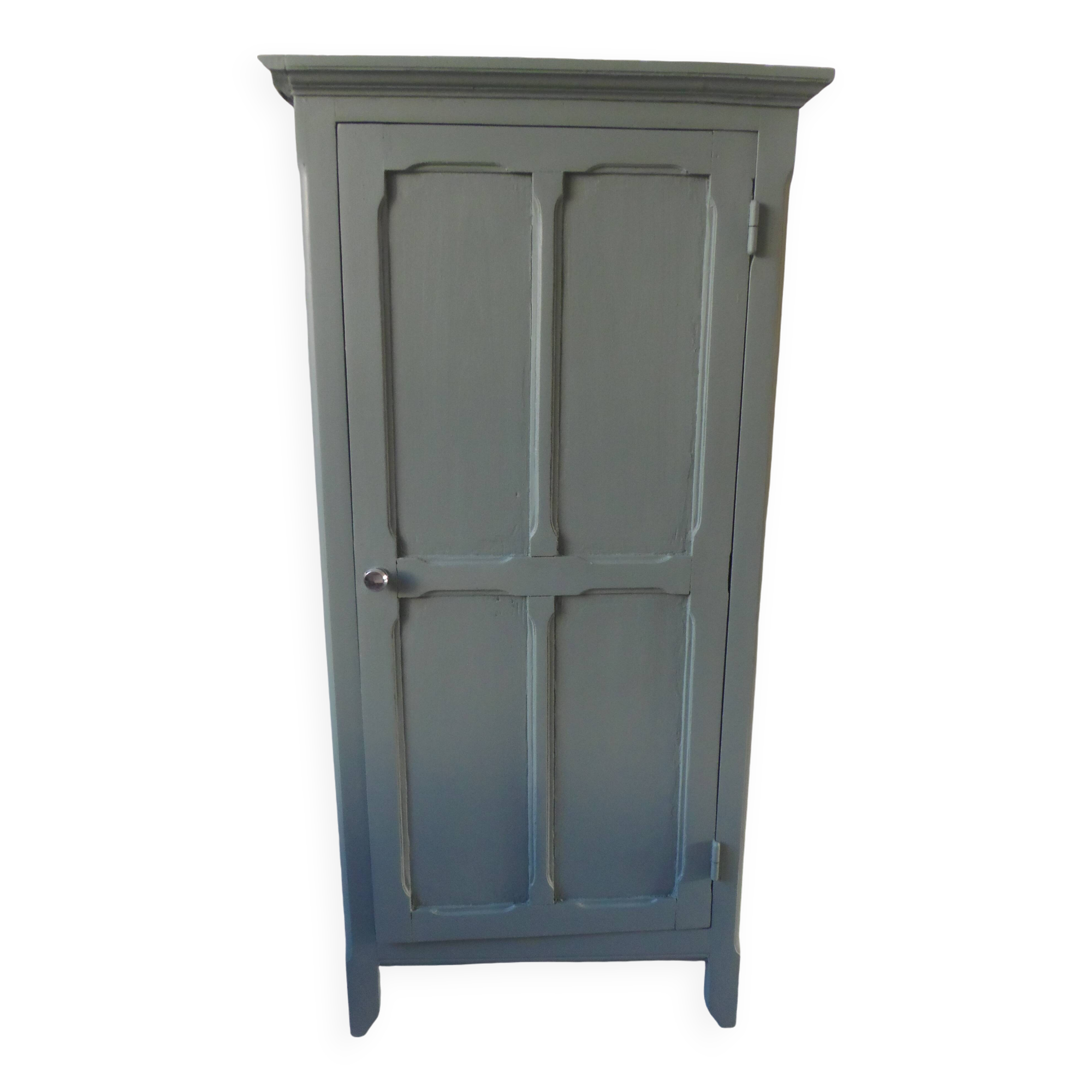 Vintage 1-door Parisian wardrobe re-enchanted in smoky green.