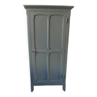 Vintage 1-door Parisian wardrobe re-enchanted in smoky green.