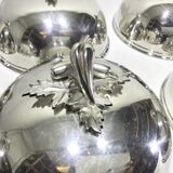 Set of silver-plated serving dishes and bells