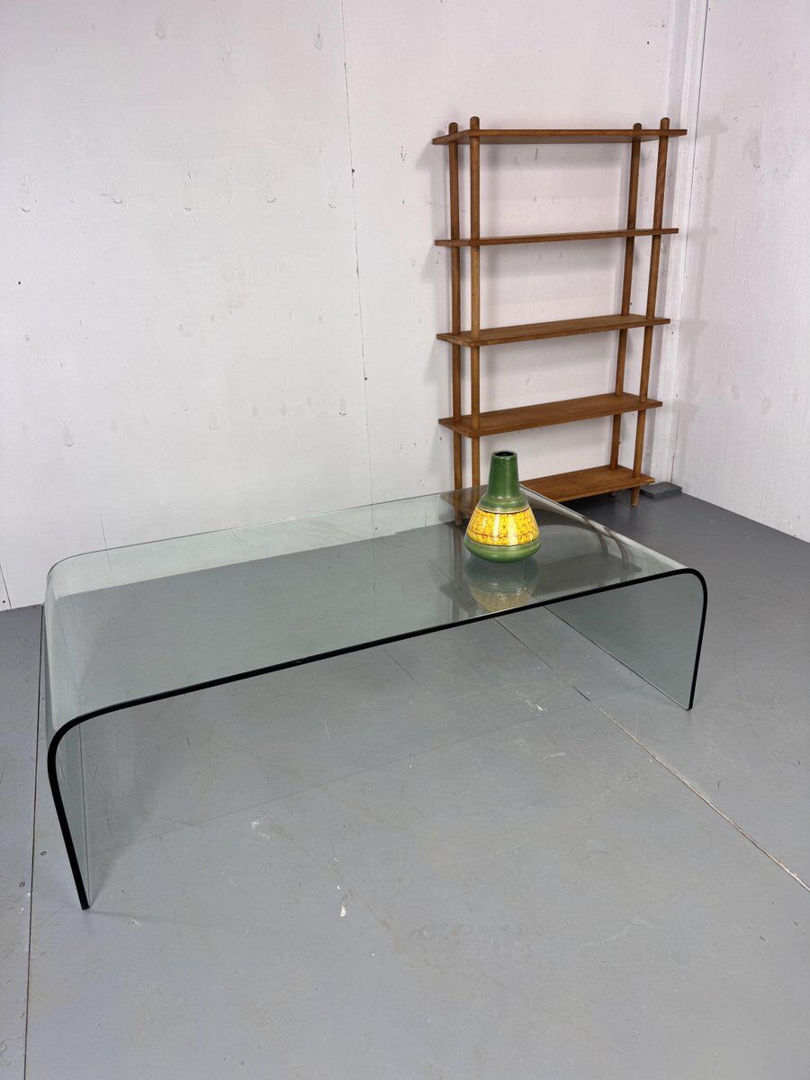 Modern Italian glass waterfall side table attr  Fiam, 1980s