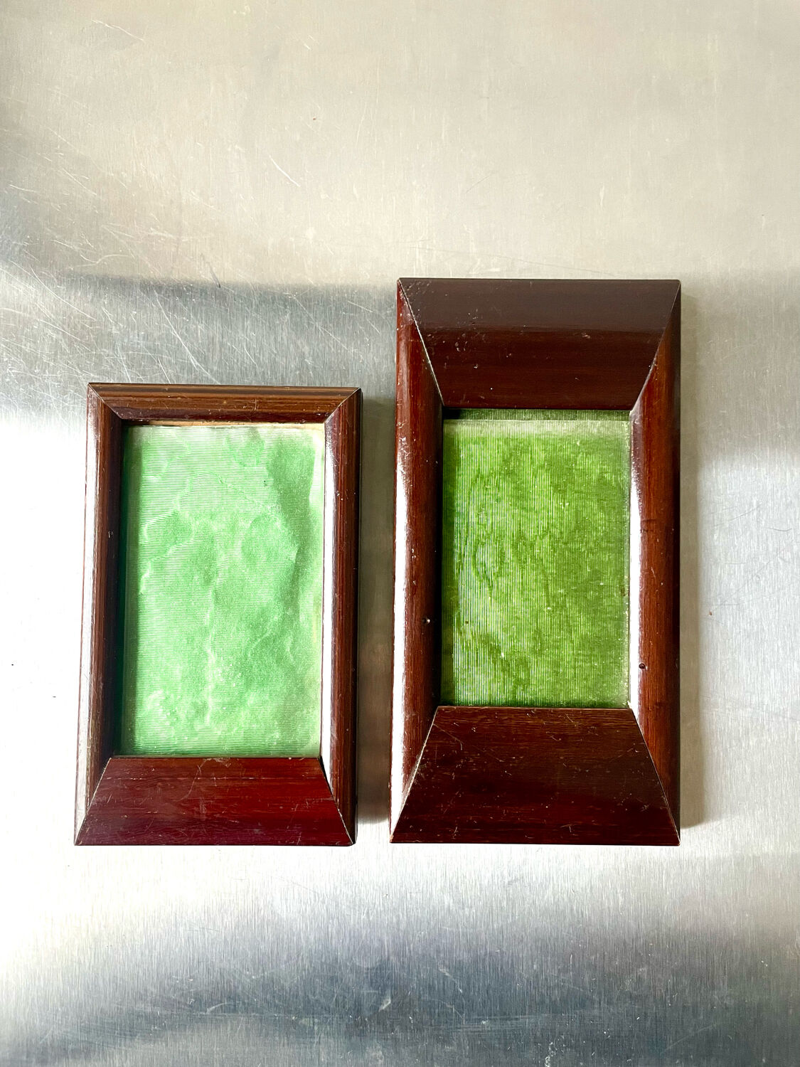 Pair of art deco mahogany frames