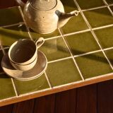 Vintage coffee table green tiles