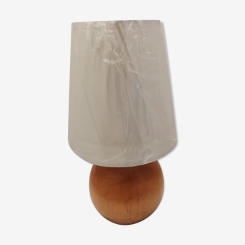 Lampe a poser boule en bois