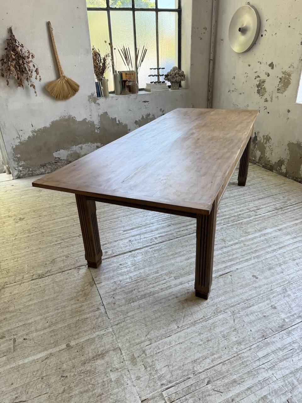 Country farmhouse table in solid beech and oak 2.5m XL