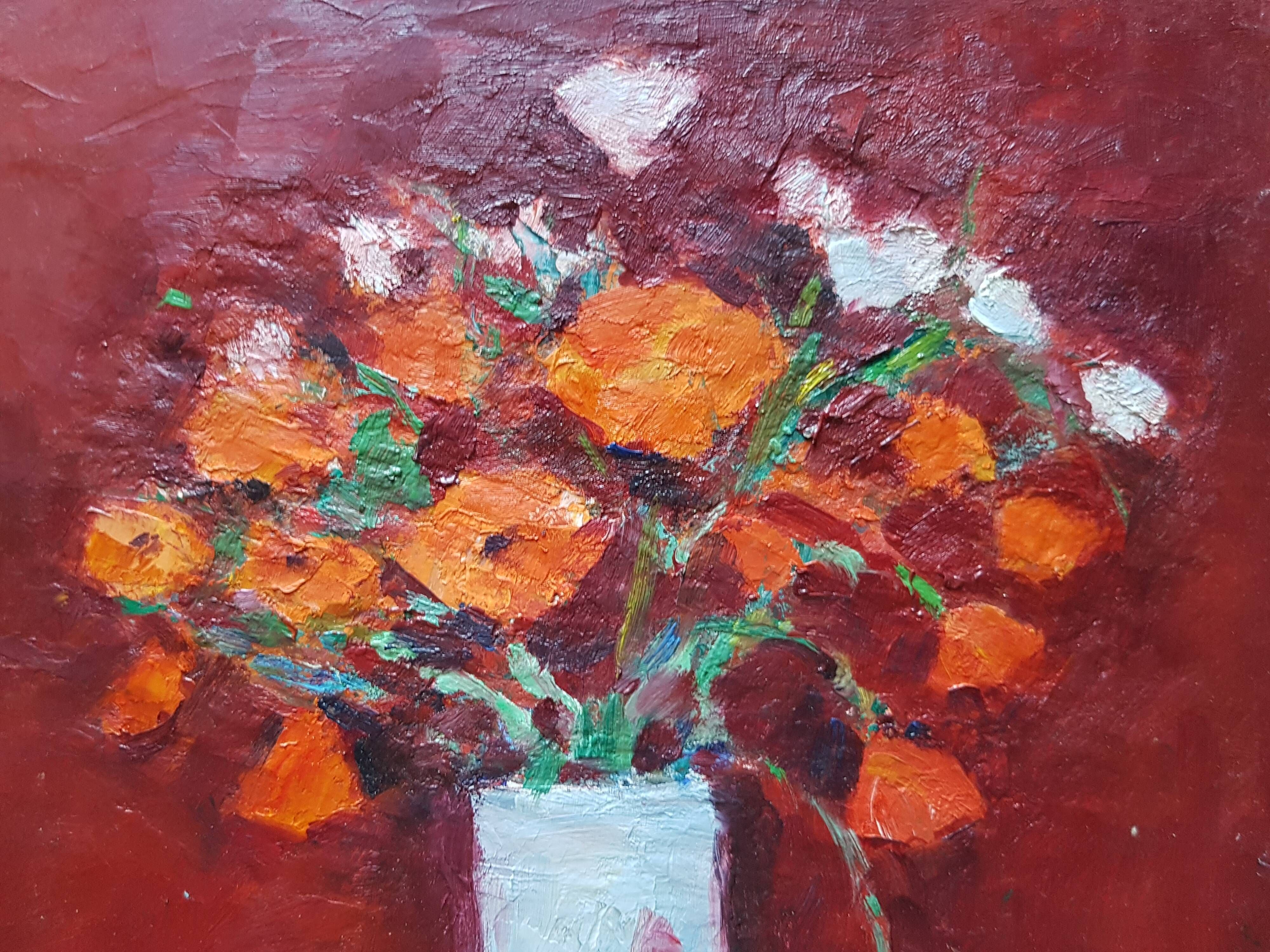 Painting by Nagao Usui "Bouquet of poppies"