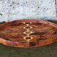 Geometric patterned wooden tray
