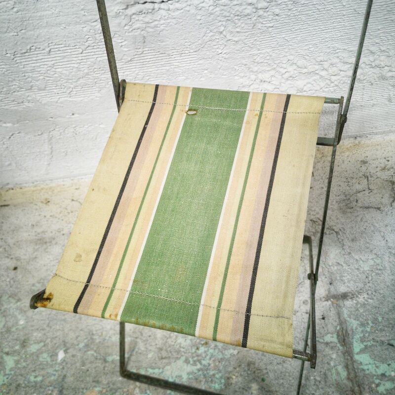 Folding chair iron and fabric