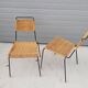 Chaises métal & rotin