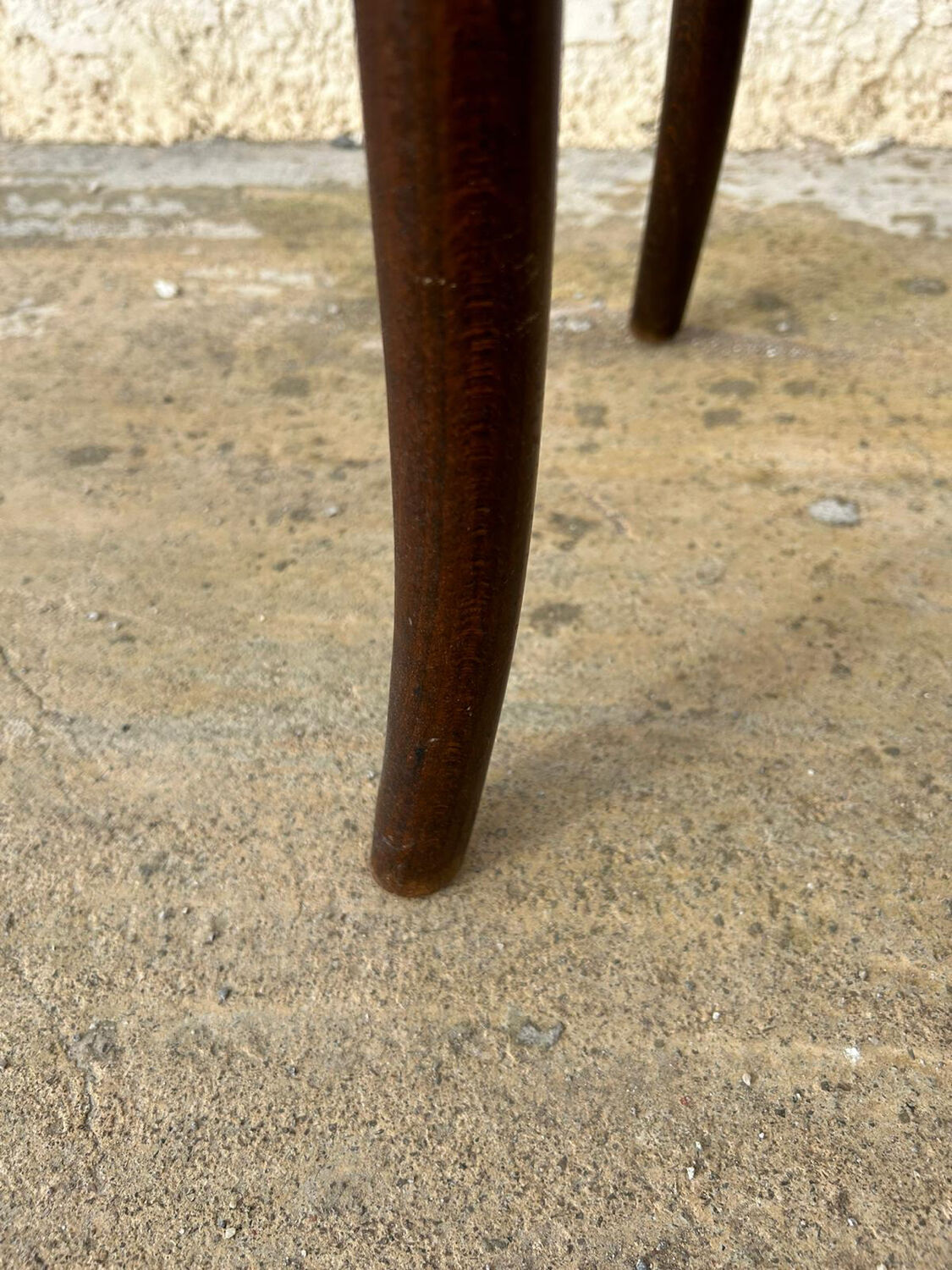 Tabouret de bar vintage en bois & cannage
