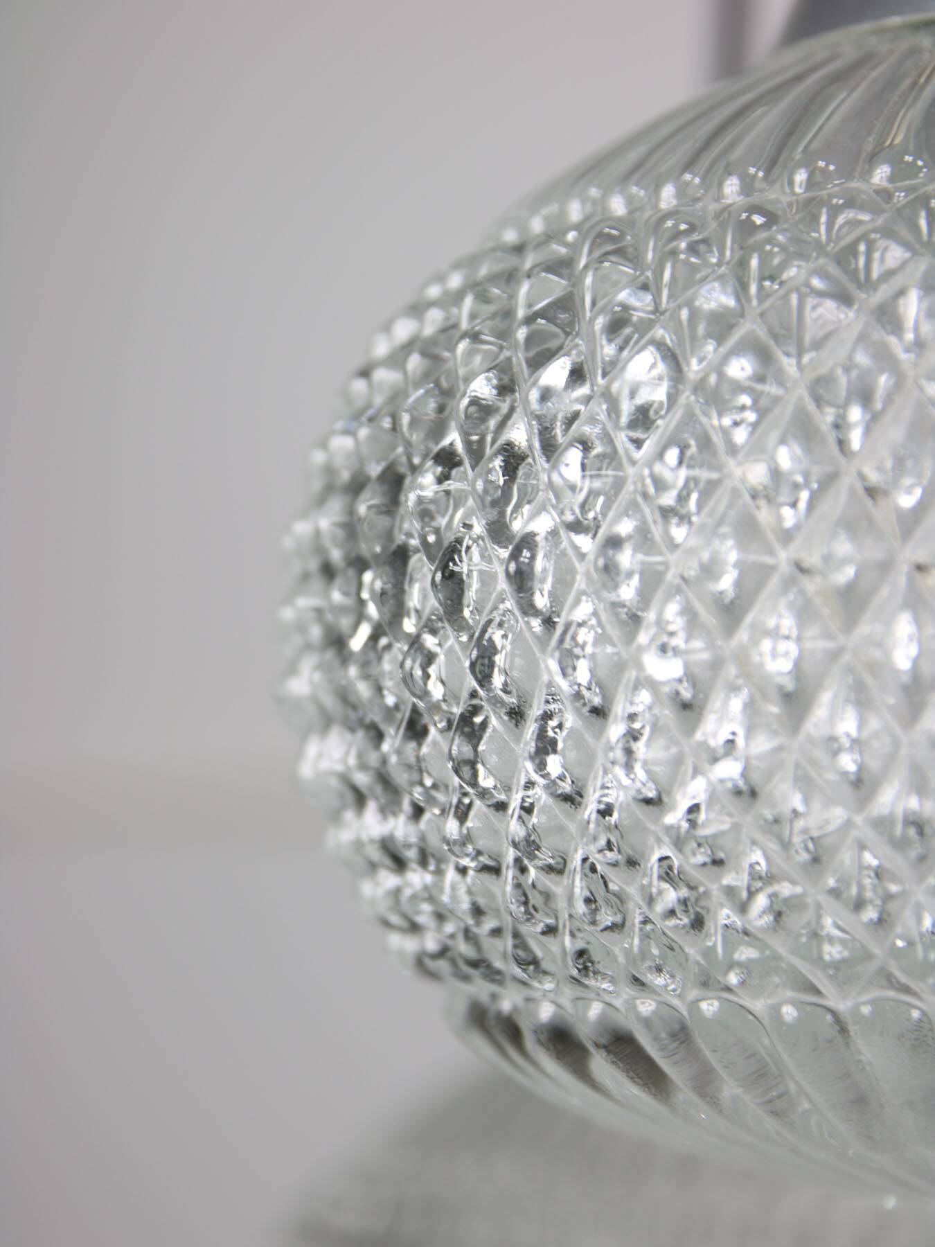 Vintage Italian Crystal and Chrome Chandelier, 70s