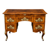 Antique baroque-style desk from Dresden with five drawers.