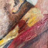 Old painting oil on canvas portrait of a man signed Y. Mercier Contart
