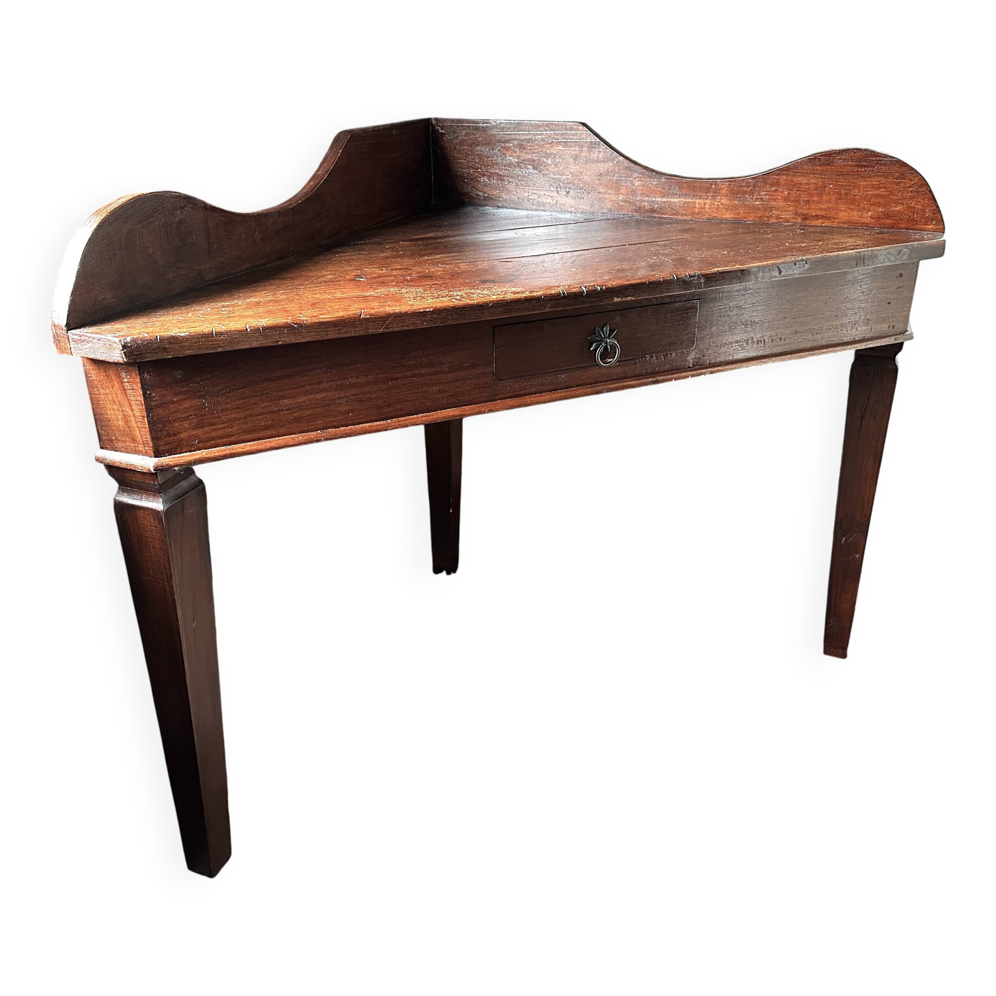 Bureau d'angle massif ancien - console / table