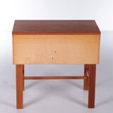 Vintage teak chest of drawers with leather handles by fröseke nybrofabrik, 1970s