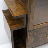 Art Dèco Italian Walnut Vitrines or Bar Display Cabinet, 1925