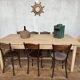 Table bistrot table de ferme en chêne massif sablé Longueur 210 cm - Largeur 106 cm - Hauteur 78 cm