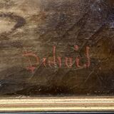 19th century oil on canvas, Low Tide, Framed Seascape