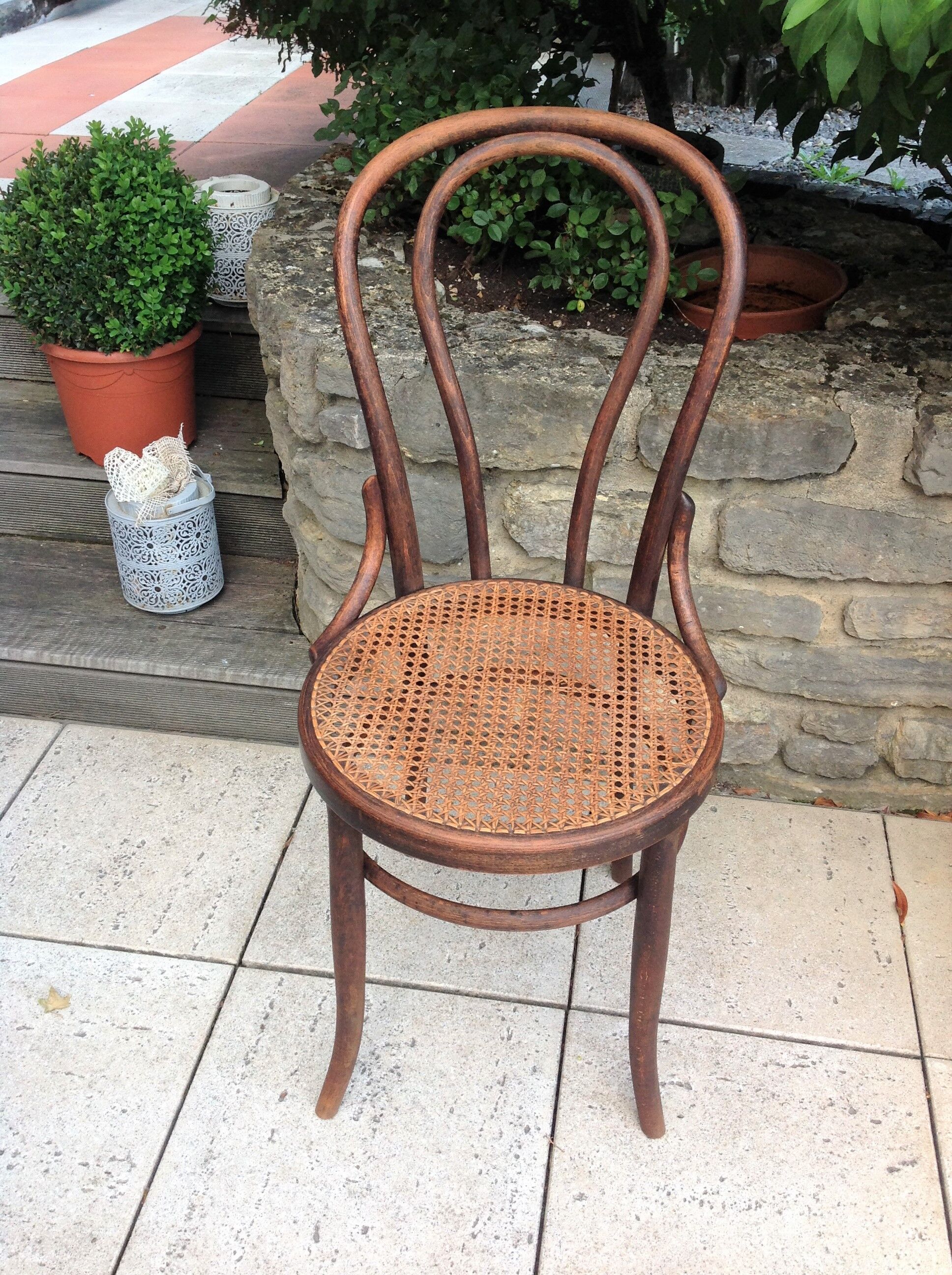 Fischel bistro chair with cannate / vintage seat 30s-40s