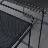 Set of 6 perforated steel chairs, 20th century design