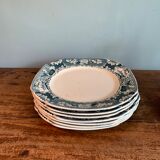 Set of 6 flat plates made of Maastricht ceramic