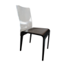 Chaise roche Bobois bois marron foncé et plexiglass