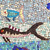 Grande fresque murale vintage mosaïque 1950