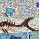 Large vintage mosaic wall fresco 1950